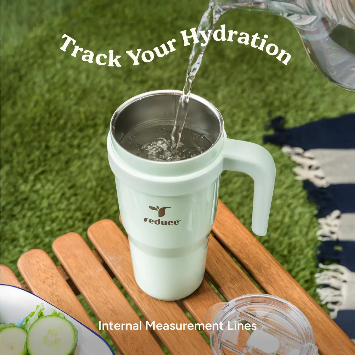 REDUCE 24 oz Stainless Steel Tumbler with Handle - 710ml (24 fl oz) | Keeps Drinks Cold 24 Hrs - view 6