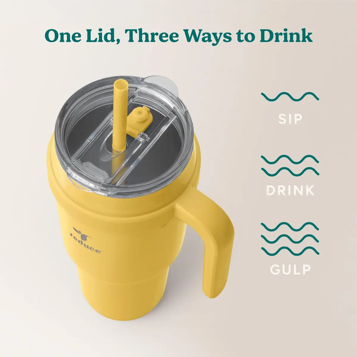 REDUCE 40 oz Stainless Steel Tumbler with Handle - 1183ml (40 fl oz) | Keeps Drinks Cold 24 Hrs - view 5