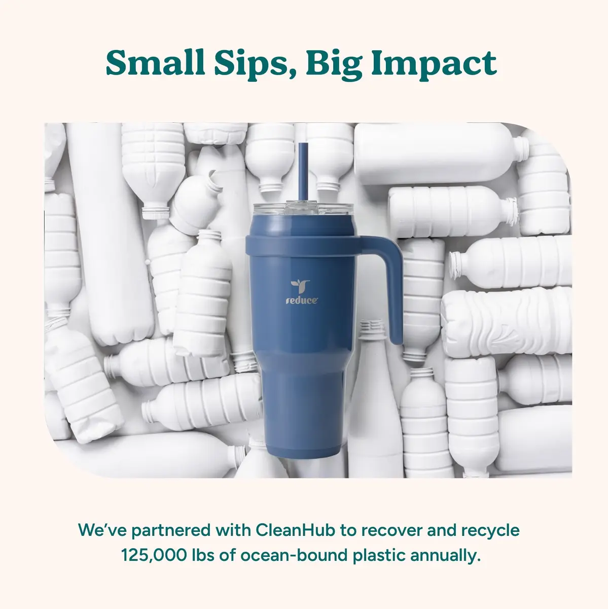 REDUCE 40 oz Stainless Steel Tumbler with Handle - 1183ml (40 fl oz) | Keeps Drinks Cold 24 Hrs - view 8