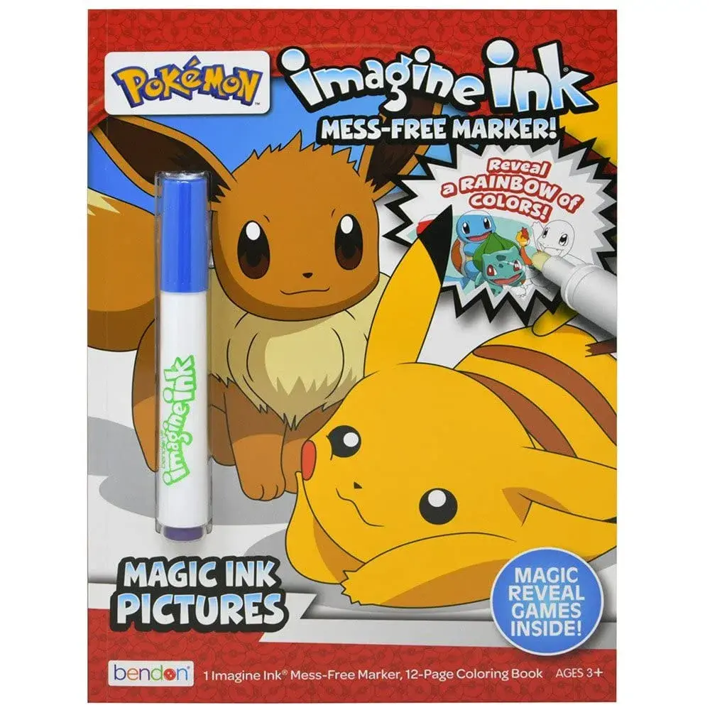 Bendon Pokemon Imagine Ink Magic Coloring Book | Mess-Free Activity Book with Invisible Ink Marker | 1 Count - main product image