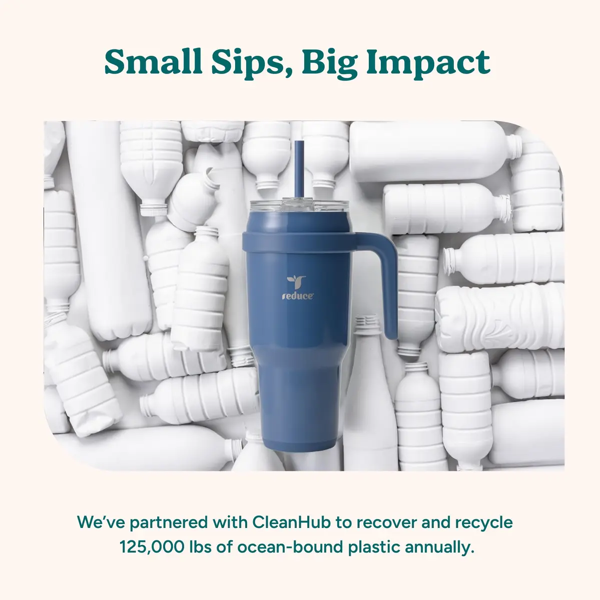 REDUCE 40 oz Stainless Steel Tumbler with Handle - 1183ml (40 fl oz) | Keeps Drinks Cold 24 Hrs - view 8