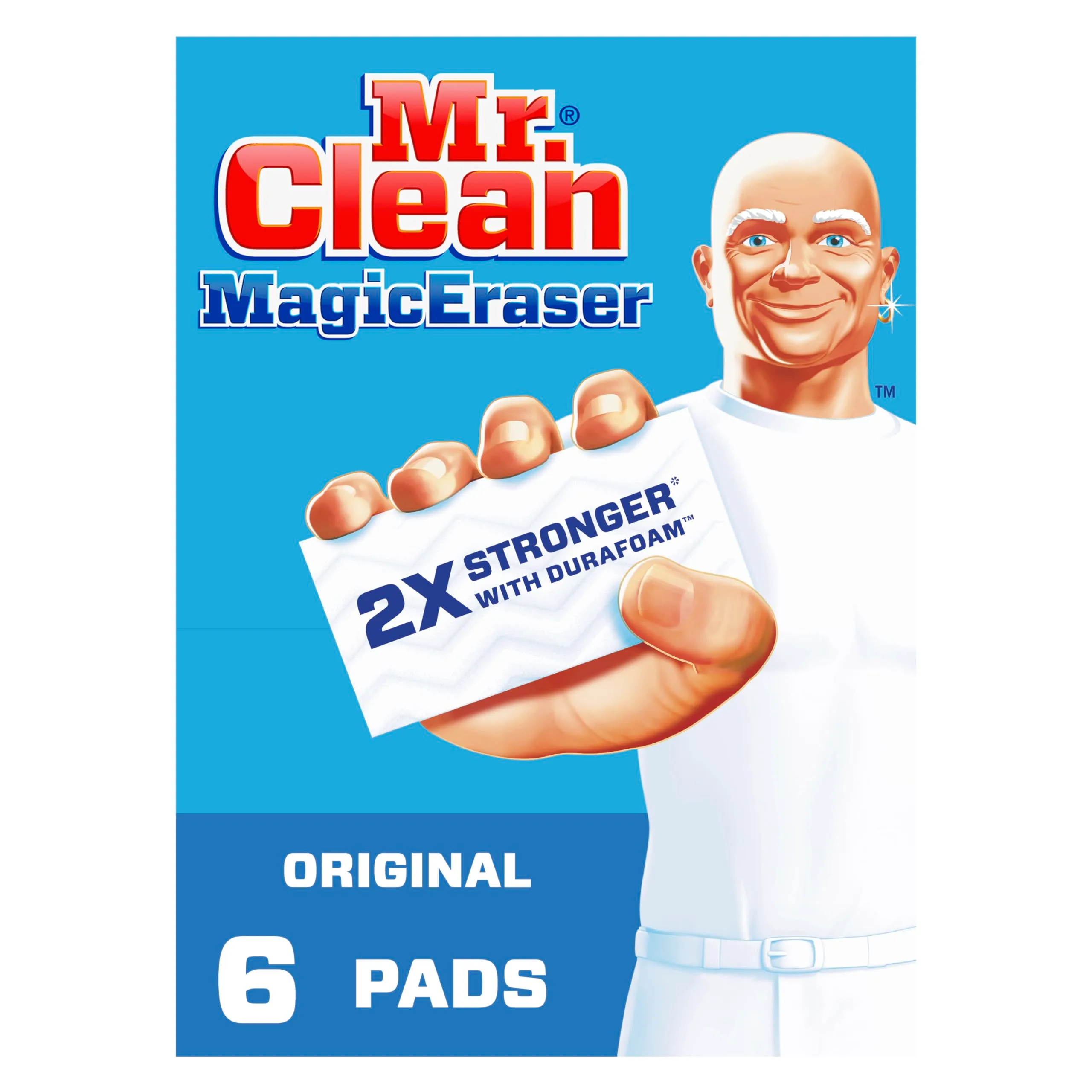 Mr. Clean Magic Eraser Original Cleaning Pads with Durafoam, White, 6 Count | Melamine Sponge for Indian Households - main product image