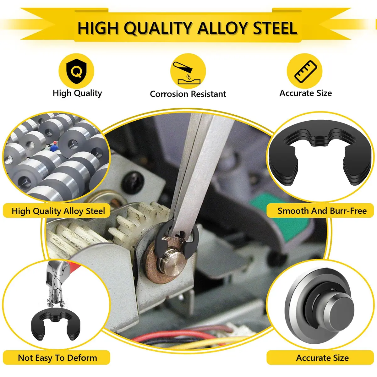 IEAWISL 330 Pcs Alloy Steel External Retaining Rings Assortment Set | Metric Sizes M1.5-M15 - view 4