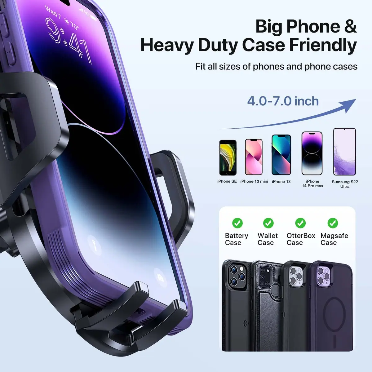 LOTUNY Universal Phone Mount for Car | Reliable Suction & Adjustable View (100-120 chars) - view 5