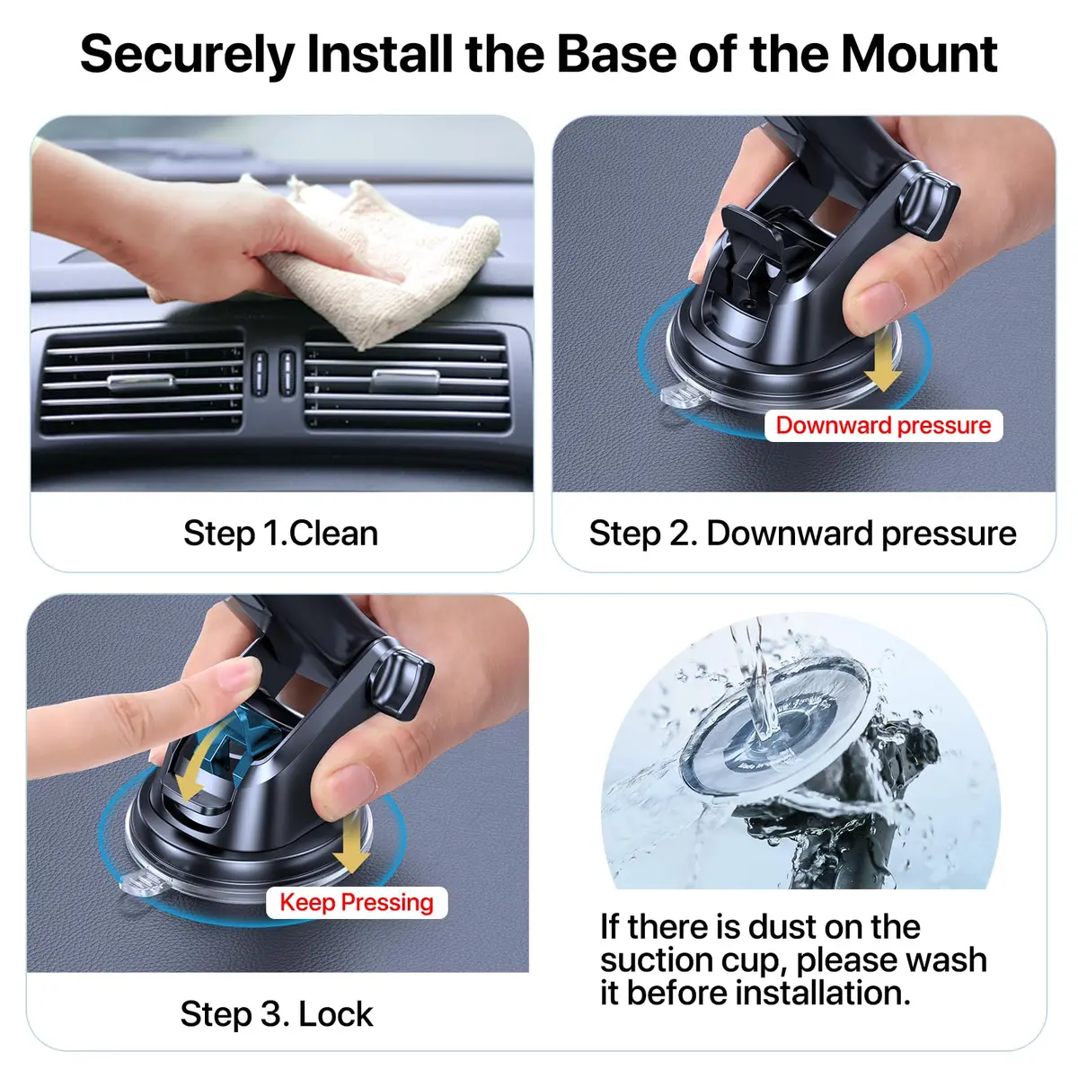 LOTUNY Universal Phone Mount for Car | Reliable Suction & Adjustable View (100-120 chars) - view 2