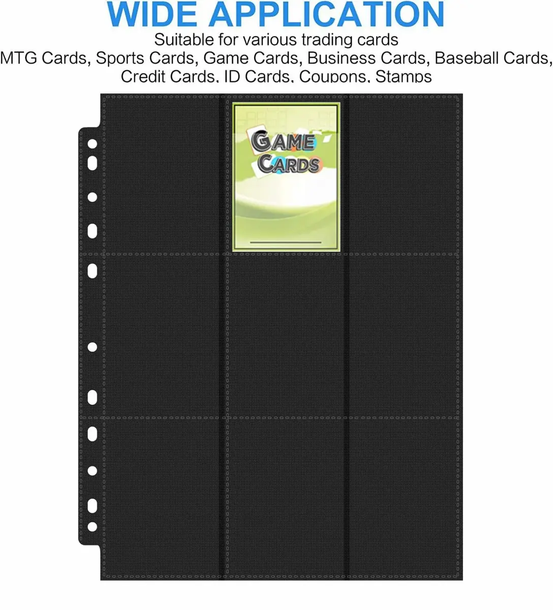 superaimi 900 Pocket Trading Card Pages | Double-Sided Binder Sheets for Standard Size Cards, Waterproof & Dustproof (50 pages) - view 3
