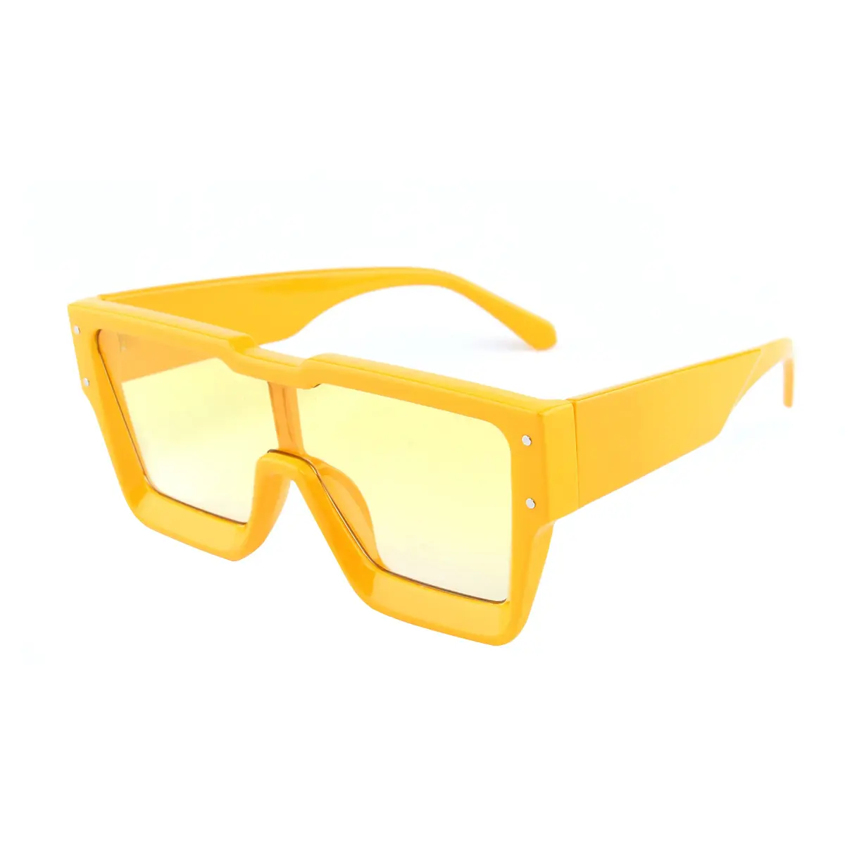 KENBO Oversized Yellow Frame & Yellow Lens Square Sunglasses for Women Men | UV400 Polarized - main product image