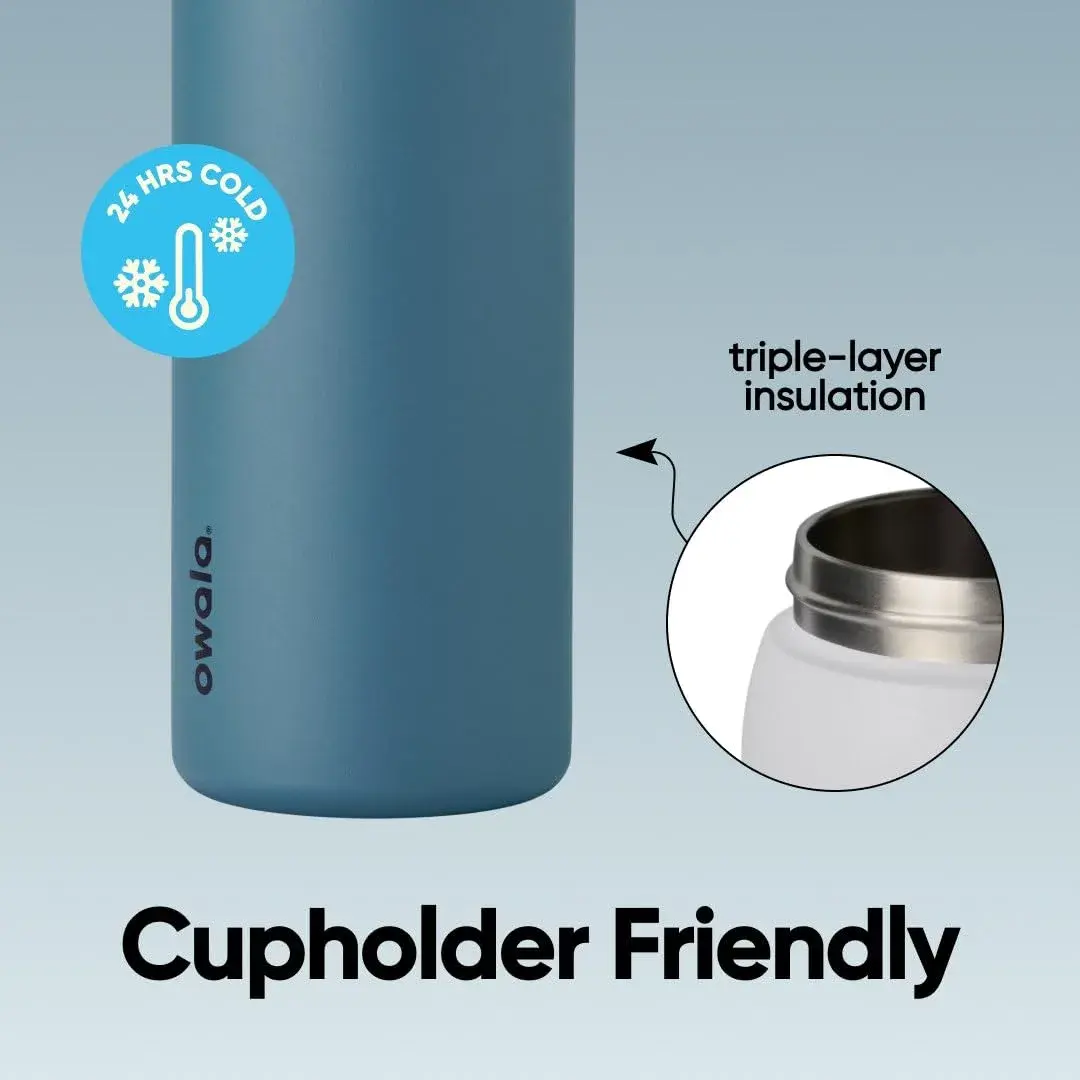 Owala FreeSip Stainless Steel Water Bottle 40 oz Denim | Insulated, Locking Lid, Built-in Straw - view 4