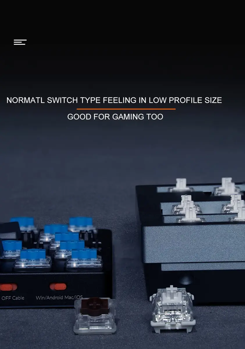 GATERON KS-33 RGB Low Profile 2.0 Keyboard Switches (Red, 35 Count) - view 6