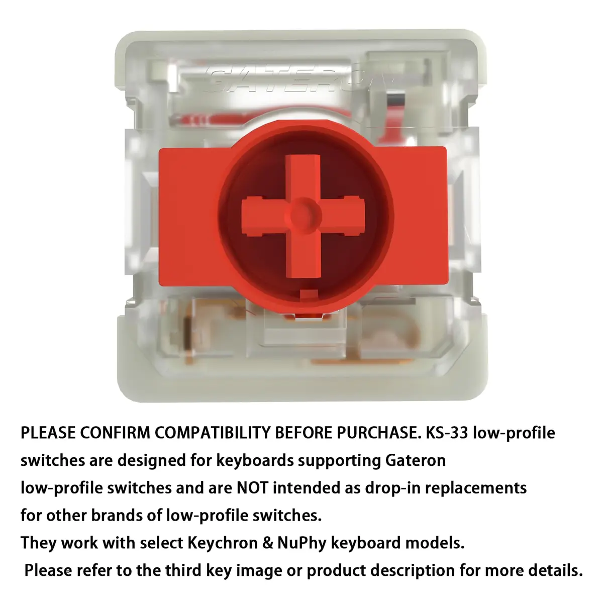 GATERON KS-33 RGB Low Profile 2.0 Keyboard Switches (Red, 35 Count) - view 2