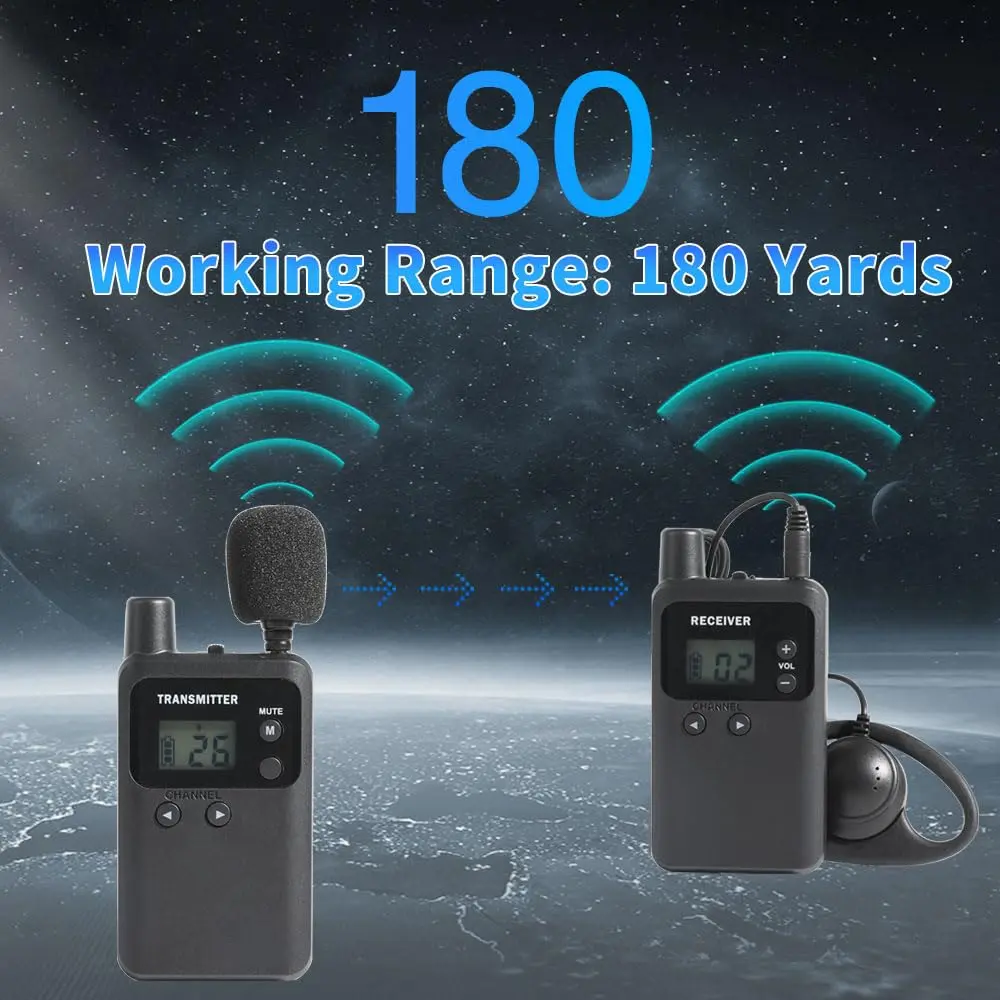 AGJ Wireless Tour Guide System, 1 Transmitter 15 Receivers, UHF 902-928 MHz | Long Range, Rechargeable, Easy Operation - view 9