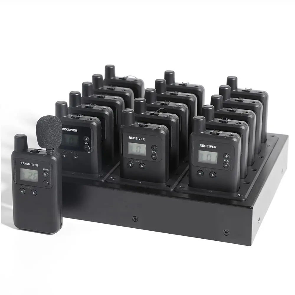 AGJ Wireless Tour Guide System, 1 Transmitter 15 Receivers, UHF 902-928 MHz | Long Range, Rechargeable, Easy Operation - view 2