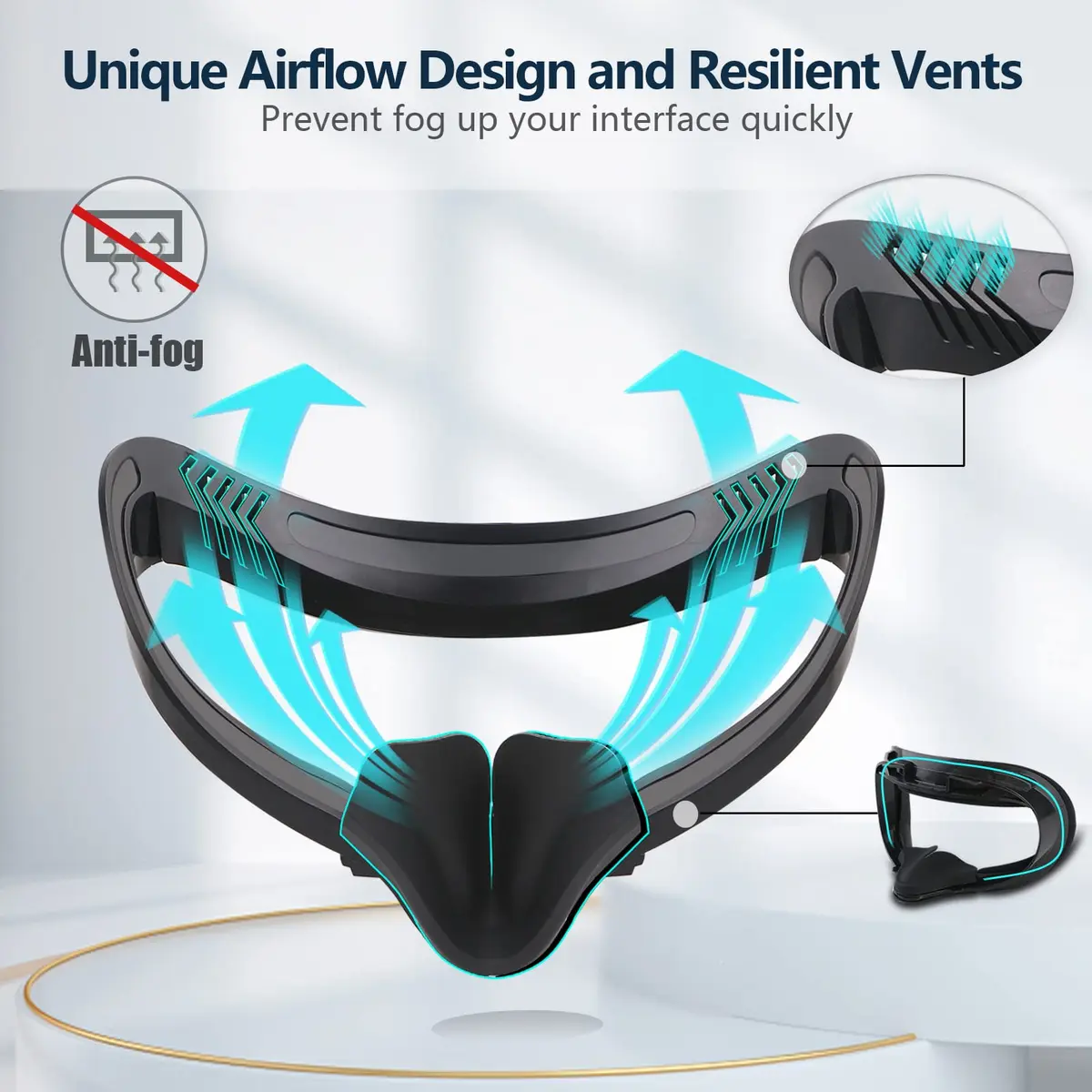Hanpusen 6-in-1 VR Face Pad Set for Oculus Quest 2 | 1832 x 1920 Resolution, 90Hz Refresh Rate - view 5
