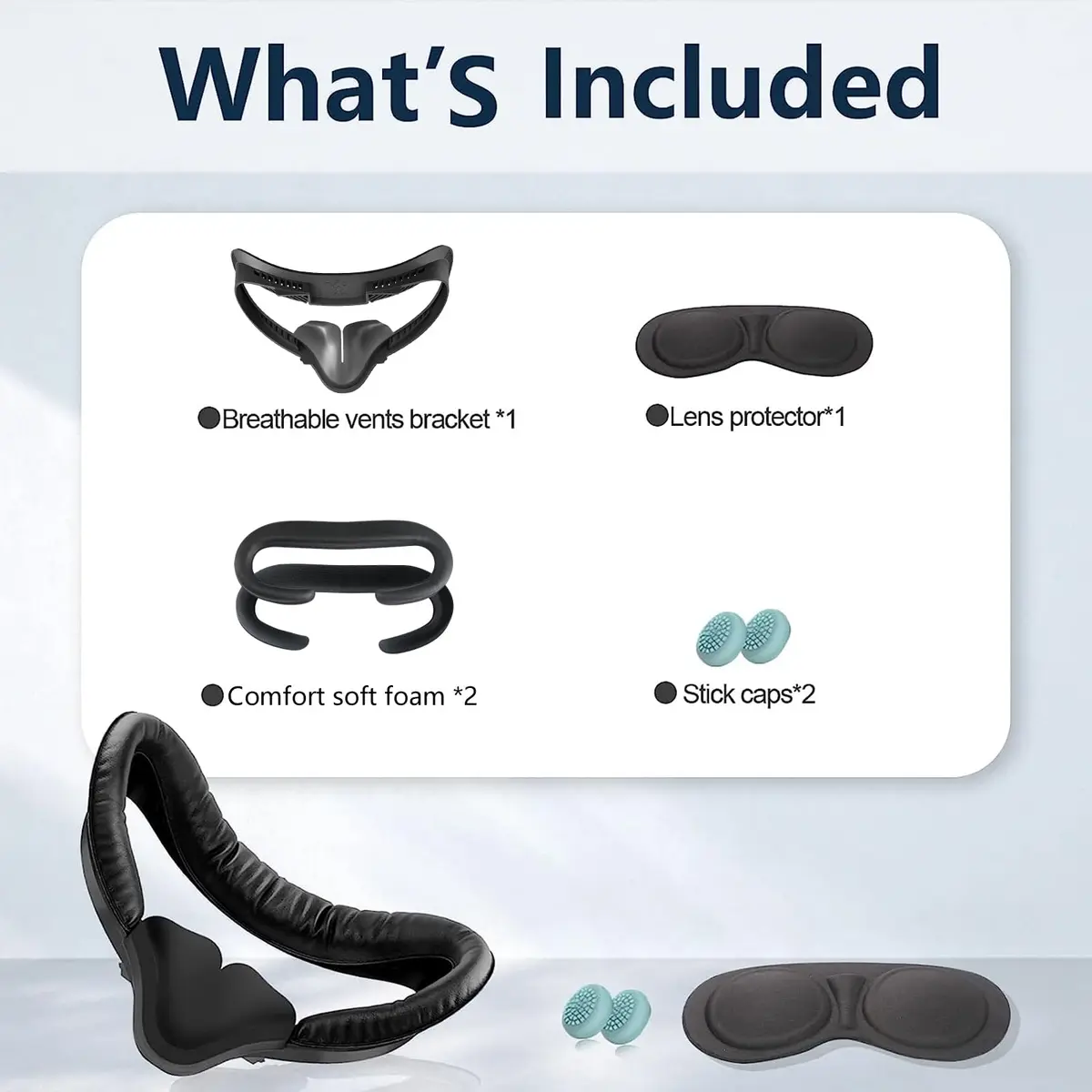 Hanpusen 6-in-1 VR Face Pad Set for Oculus Quest 2 | 1832 x 1920 Resolution, 90Hz Refresh Rate - view 2