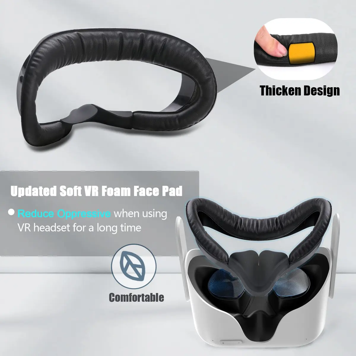 Hanpusen 6-in-1 VR Face Pad Set for Oculus Quest 2 | 1832 x 1920 Resolution, 90Hz Refresh Rate - view 3