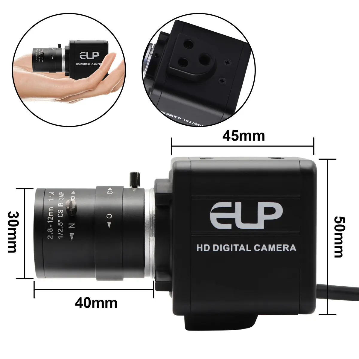 MMlove 8MP USB Camera 2.8-12mm Manual Focus 4X Optical Zoom | 8MP UltraHD Support for PC Raspberry Pi - view 6