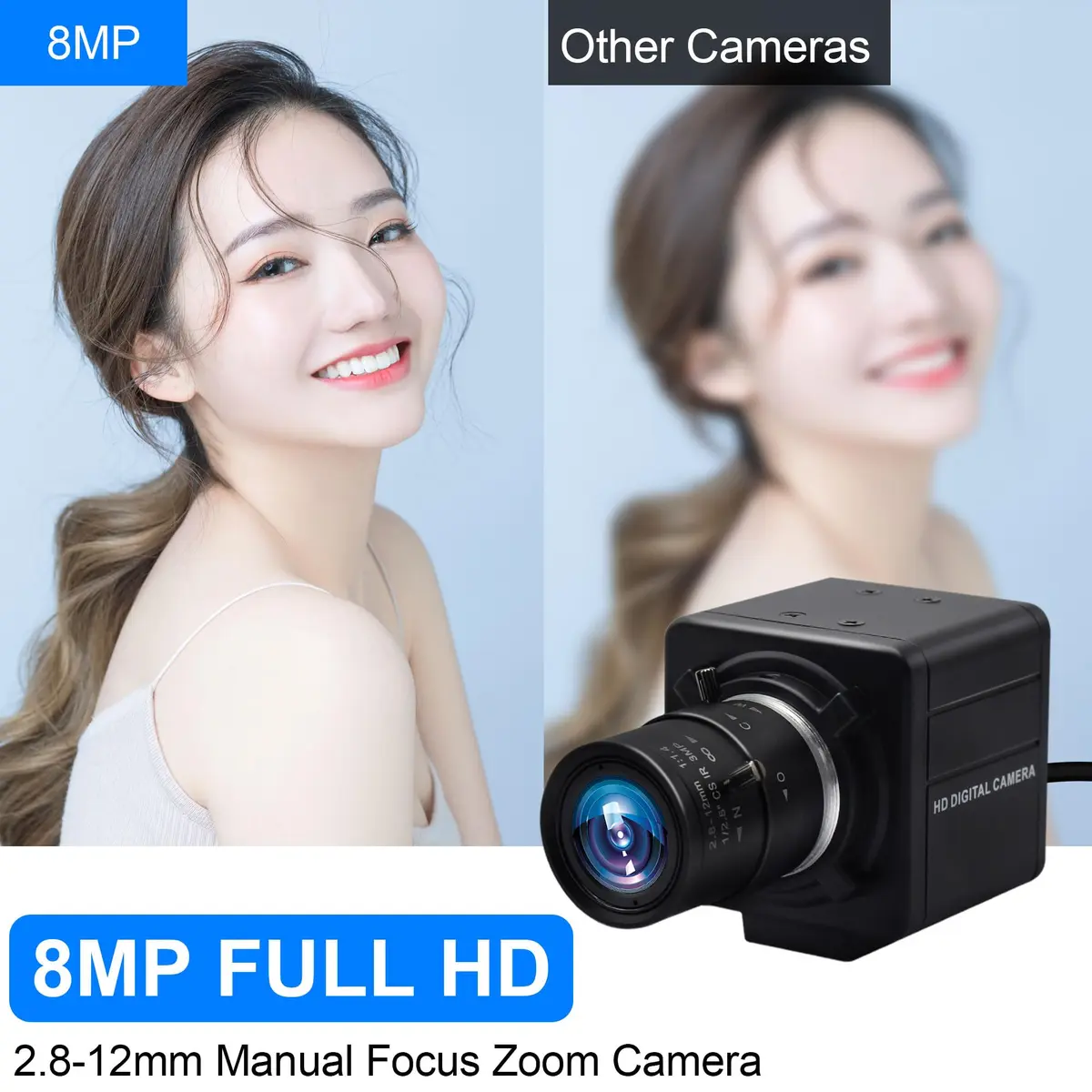 MMlove 8MP USB Camera 2.8-12mm Manual Focus 4X Optical Zoom | 8MP UltraHD Support for PC Raspberry Pi - view 2