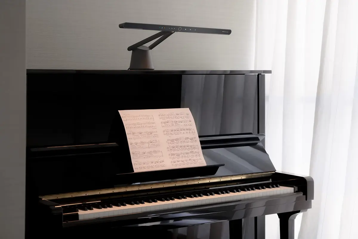 BenQ PianoLight for Upright Pianos, 24.7" Wide Illumination, 6 Color Modes & Dimmable, Eye Care Hood (Black) | Adjustable & Auto Dimming - view 5