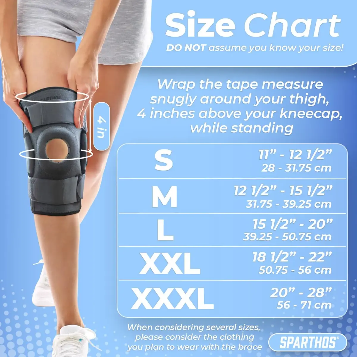 Sparthos Hinged Knee Brace XXX-Large | FDA Approved Orthopedic Brace for Meniscus Tear Support - view 5