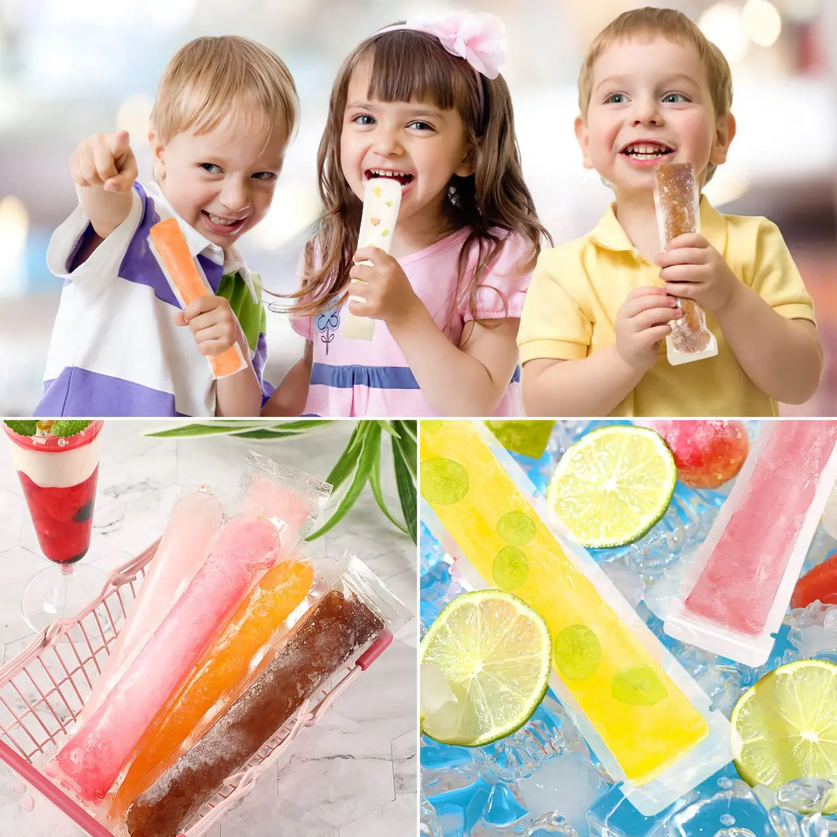 FEBSNOW Disposable Ice Pop Bags with Funnel, 120 Pcs (2"x7.5") | BPA-Free Plastic for DIY Frozen Snacks - view 5