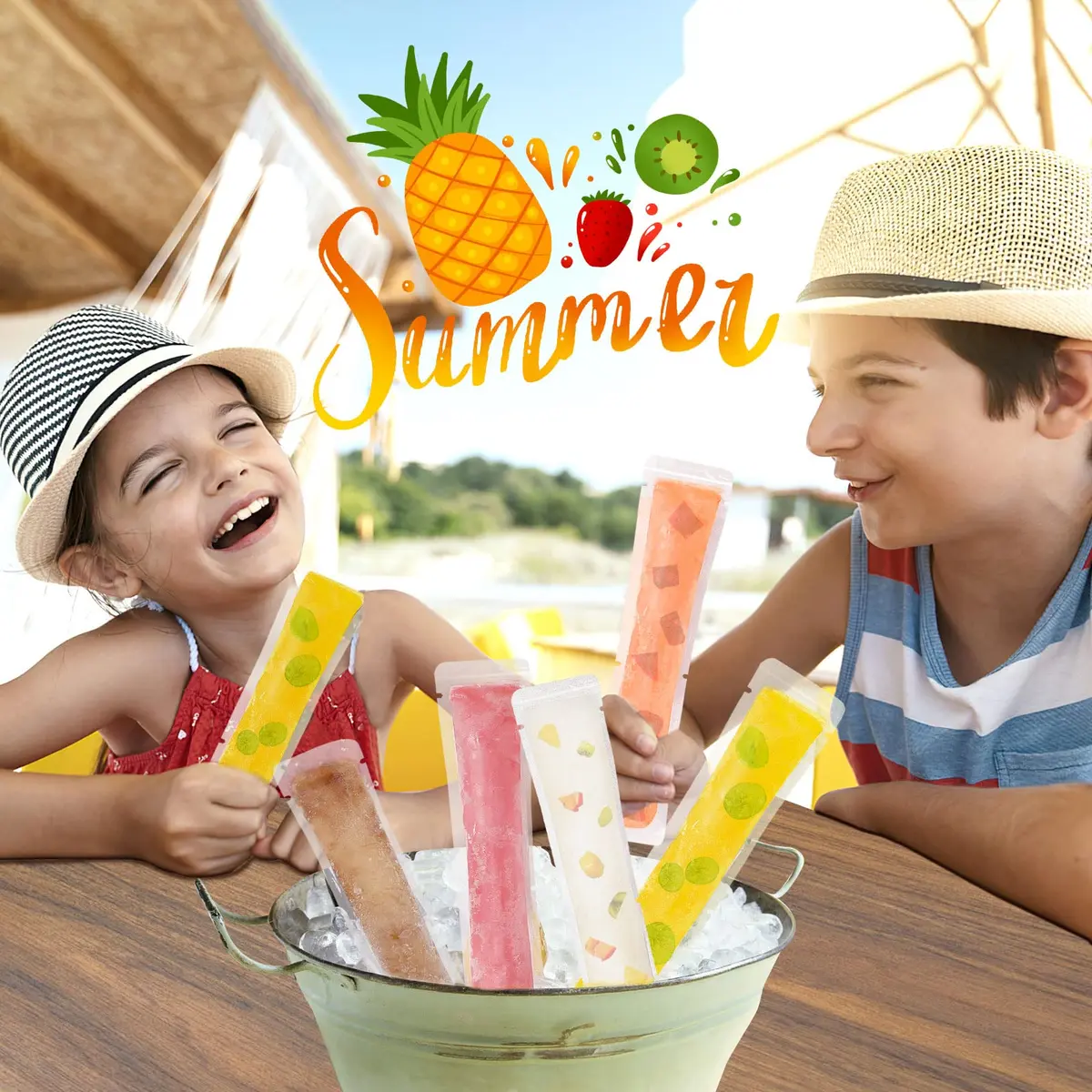 FEBSNOW Disposable Ice Pop Bags with Funnel, 120 Pcs (2"x7.5") | BPA-Free Plastic for DIY Frozen Snacks - view 6
