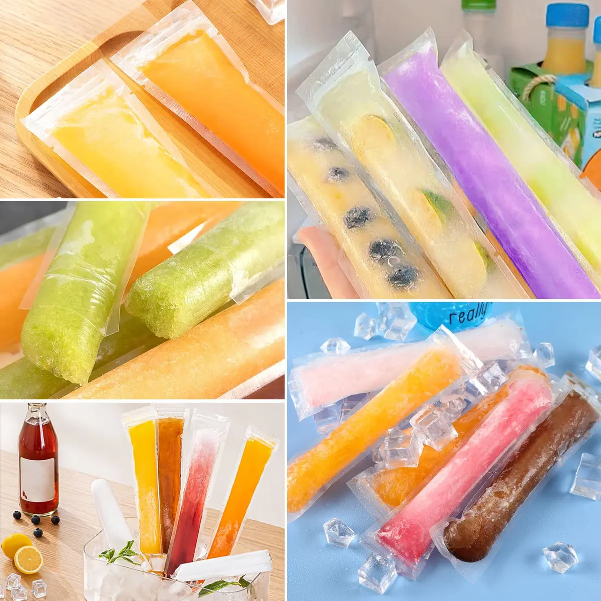 FEBSNOW Disposable Ice Pop Bags with Funnel, 120 Pcs (2"x7.5") | BPA-Free Plastic for DIY Frozen Snacks - view 4