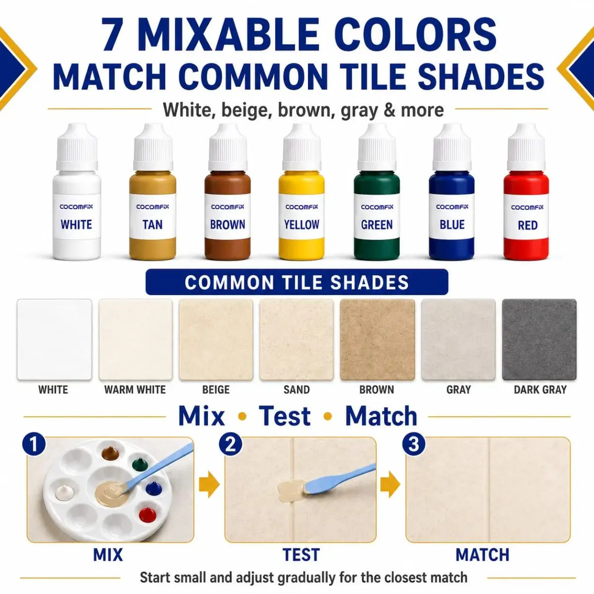 cocomfix Tile Repair Kit, Porcelain & Ceramic Chip, Crack & Hole Filler (231g / 8.15 oz) | USA-Sourced for Seamless DIY Restoration - view 3
