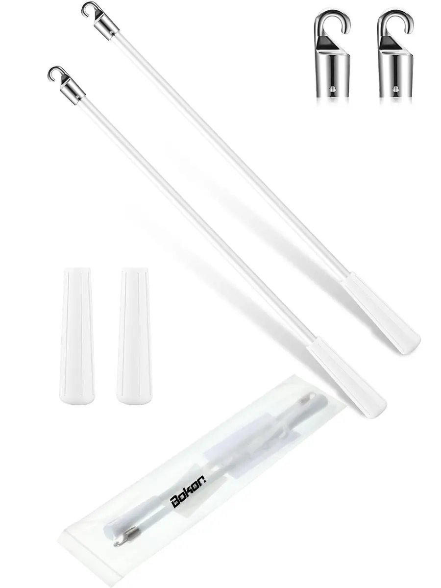 Bokon Fiberglass Replacement Blind Wand 12 Inch | Easy Hook Handle for Horizontal Blinds - view 7