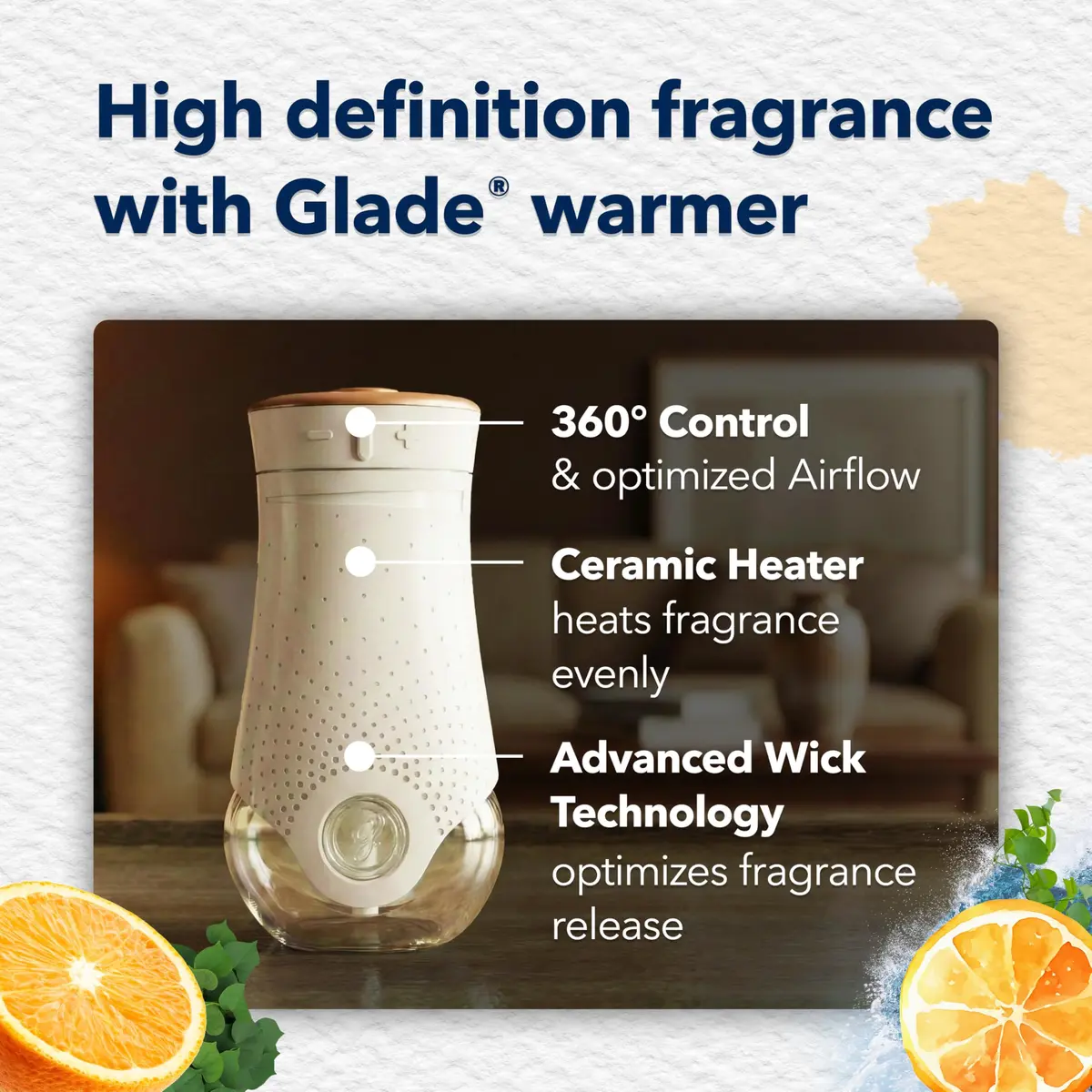 Glade PlugIns Air Freshener Refills Coastal Sunshine Citrus 3.35 fl oz (5 Count) | Scented Oil with Essential Oils - view 6