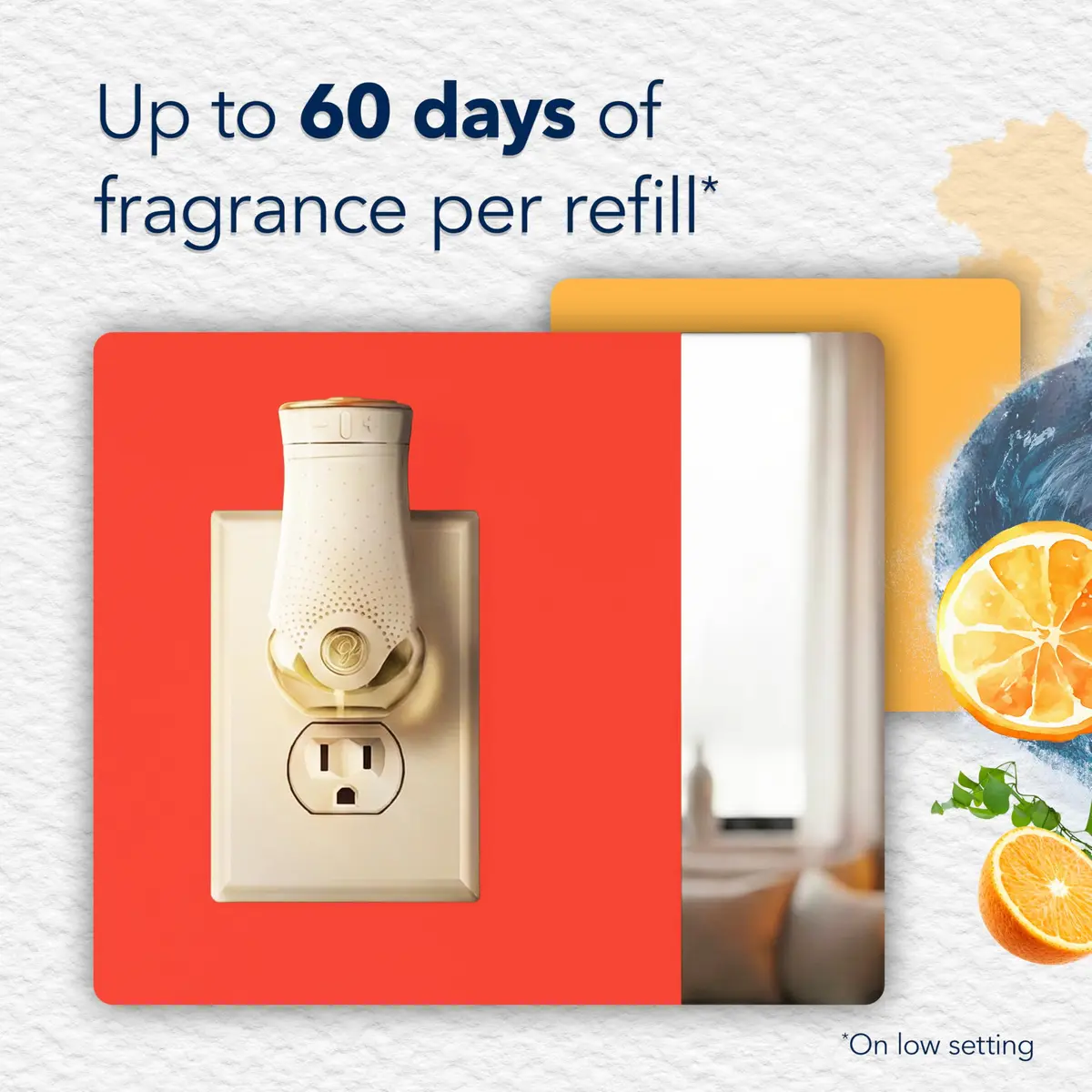 Glade PlugIns Air Freshener Refills Coastal Sunshine Citrus 3.35 fl oz (5 Count) | Scented Oil with Essential Oils - view 2