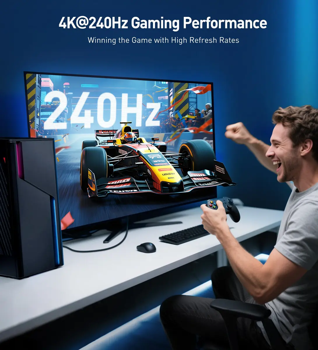 Cable Matters VESA Certified DisplayPort 2.1 Cable 1m (3.3ft) | 40Gbps DP40 8K 120Hz, 4K 240Hz - view 3