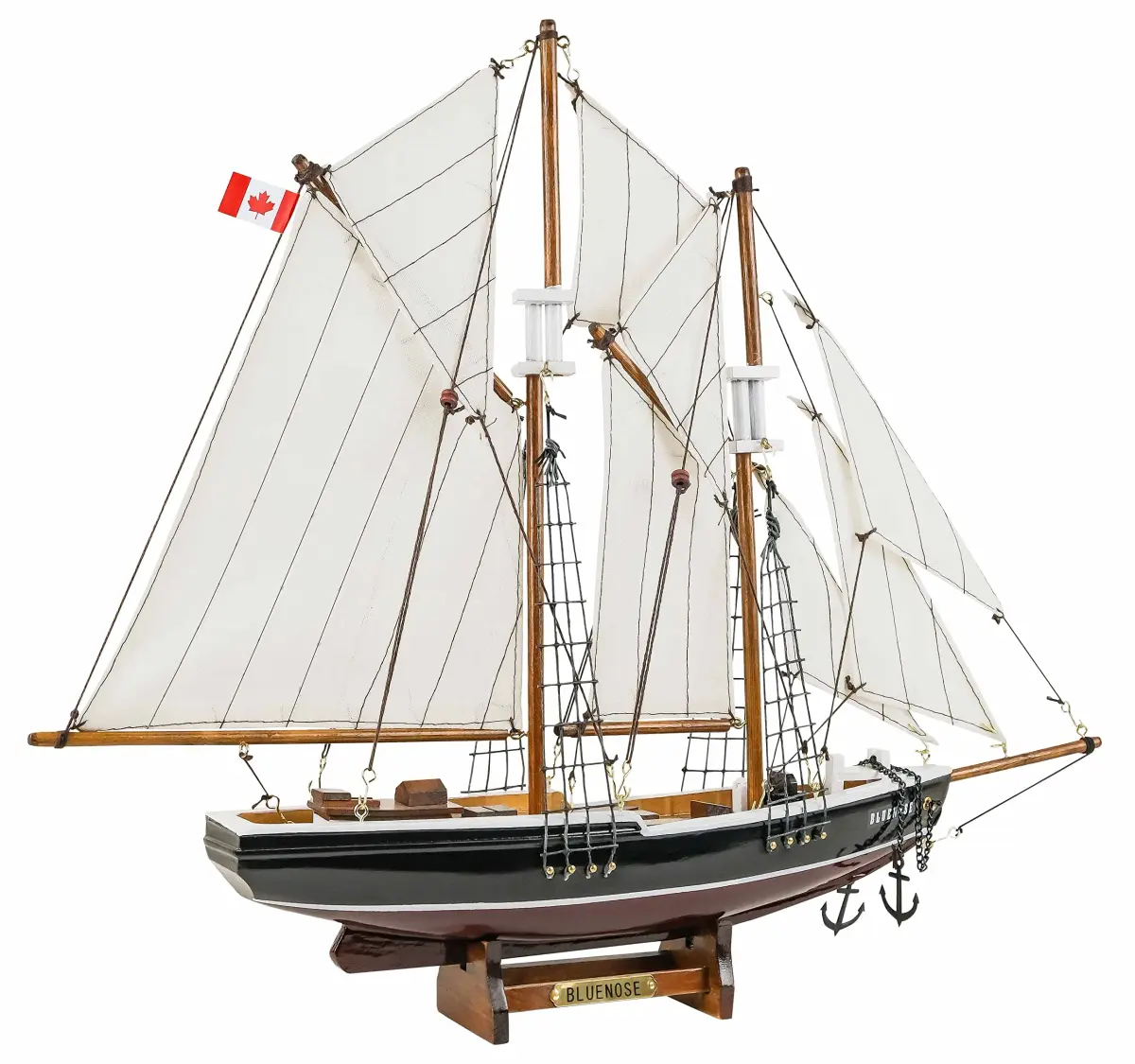 SAILINGSTORY Bluenose Wooden Sailboat Model Ship 43.18cm (17"L x 3"W x 14.20"H) | 1:110 Scale Replica - main product image
