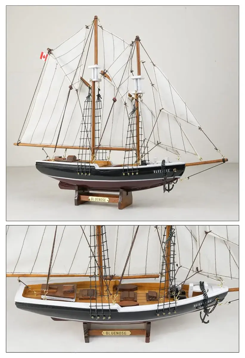 SAILINGSTORY Bluenose Wooden Sailboat Model Ship 43.18cm (17"L x 3"W x 14.20"H) | 1:110 Scale Replica - view 3