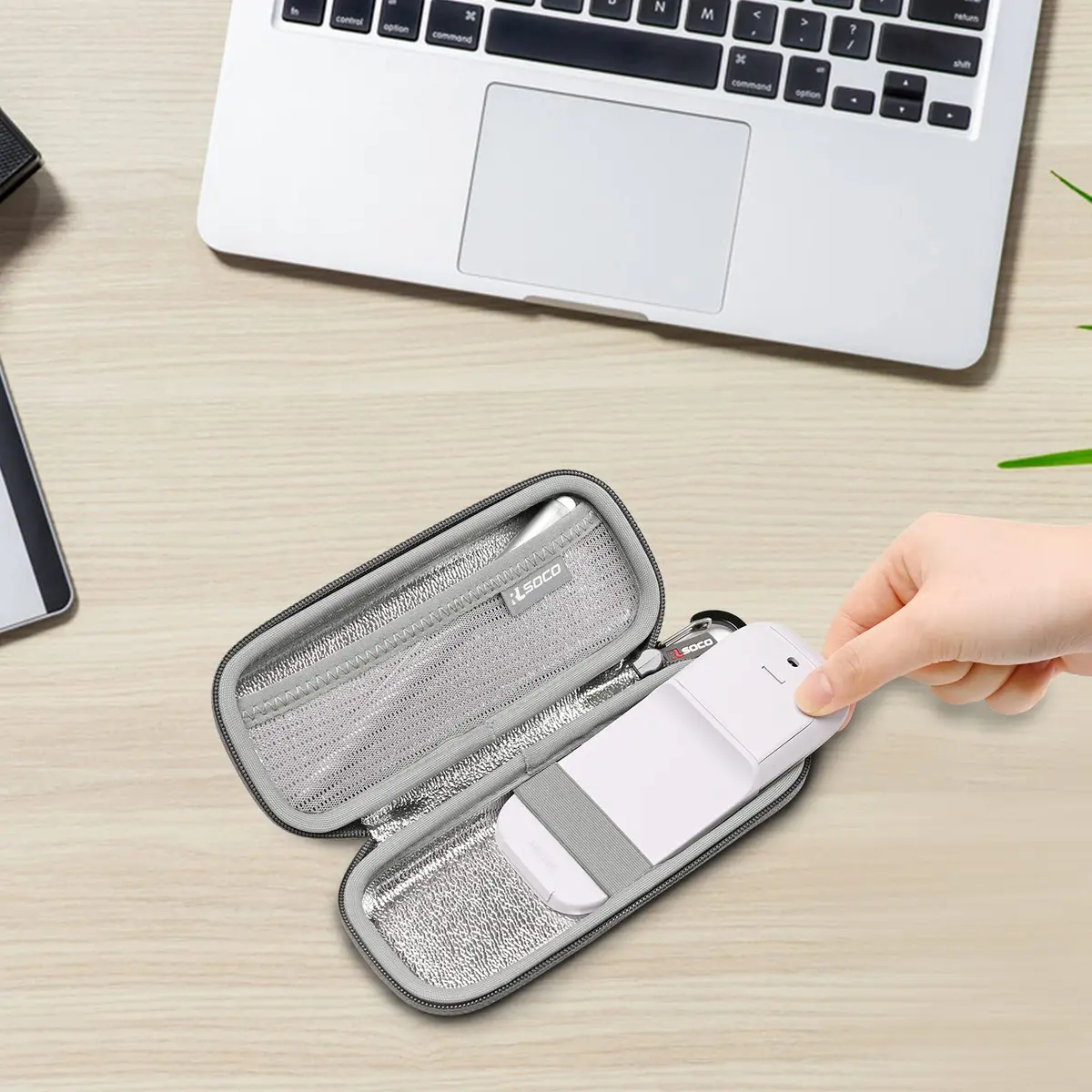 RLSOCO Carrying Case for Microsoft Arc/Surface Mouse & Stylus Pen | Gray, Hard Shell, Water-Resistant (18.7cm x 10.6cm x 4.4cm) - view 8