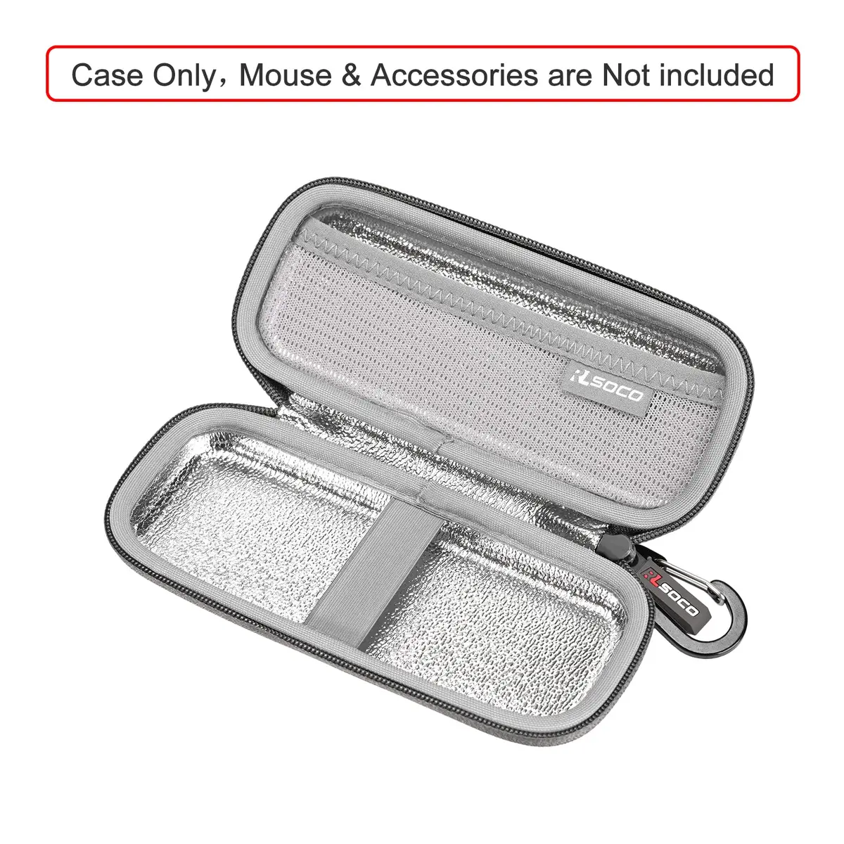 RLSOCO Carrying Case for Microsoft Arc/Surface Mouse & Stylus Pen | Gray, Hard Shell, Water-Resistant (18.7cm x 10.6cm x 4.4cm) - view 2
