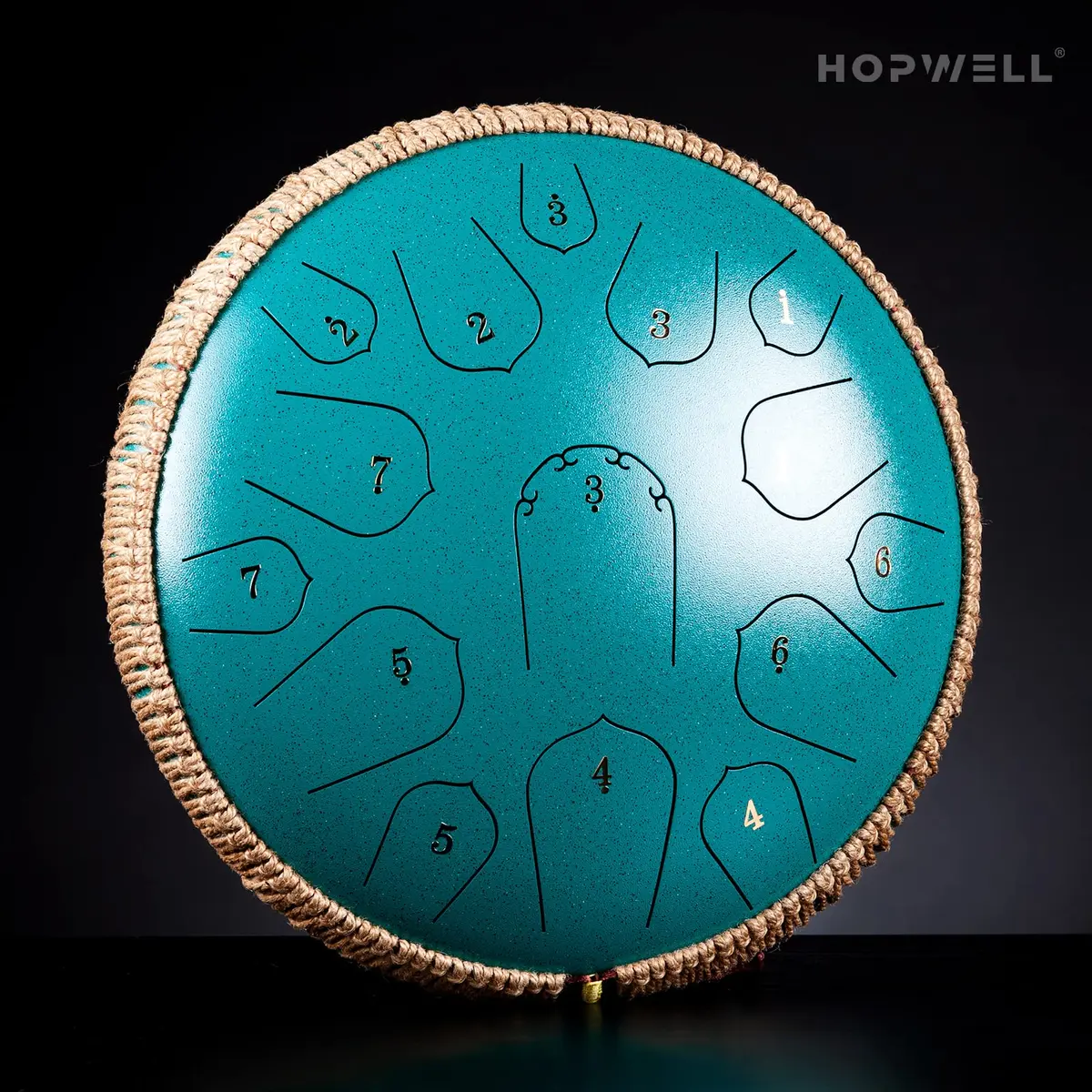 HOPWELL Steel Tongue Drum 15 Note 14 Inch | Hand Pan Percussion Instrument with Music Book & Carry Bag - view 2