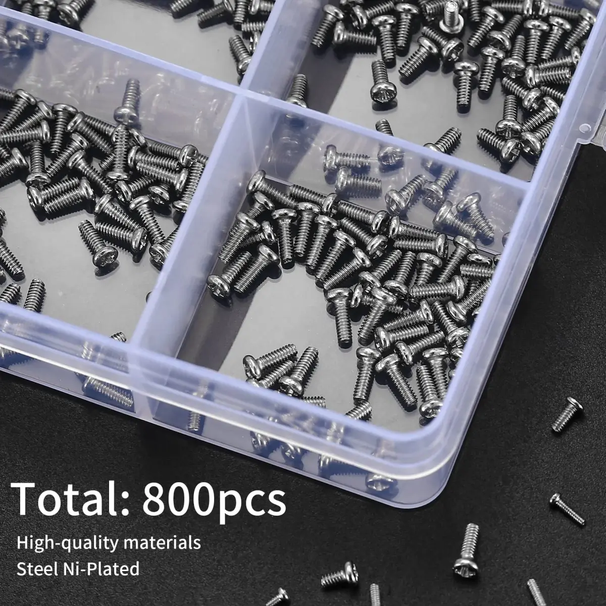 woshilaoDS Tiny Screws for Electronics Assortment Kit M1-M1.7, 800 Pcs | Metric Micro Screws for Repairs - view 5