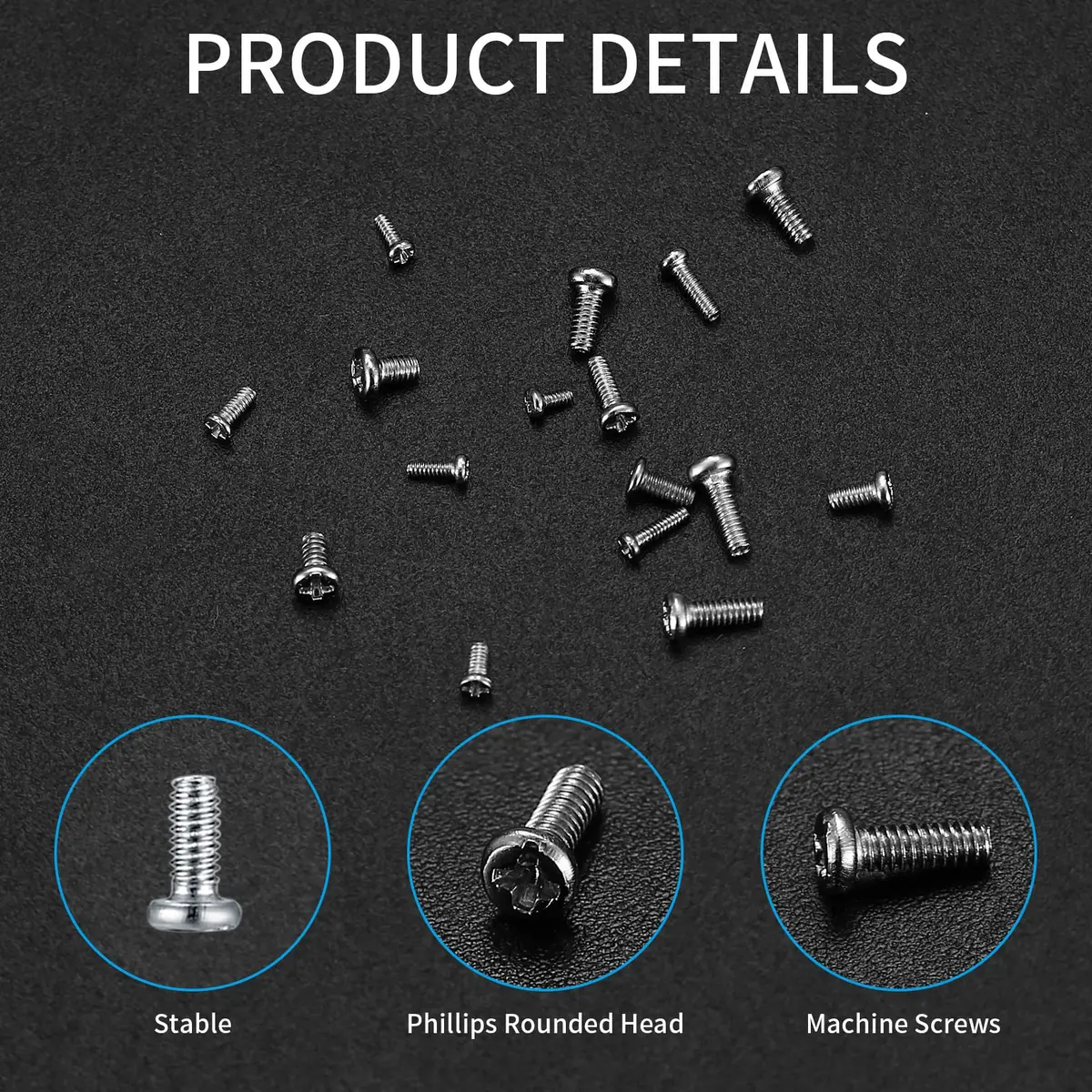 woshilaoDS Tiny Screws for Electronics Assortment Kit M1-M1.7, 800 Pcs | Metric Micro Screws for Repairs - view 4