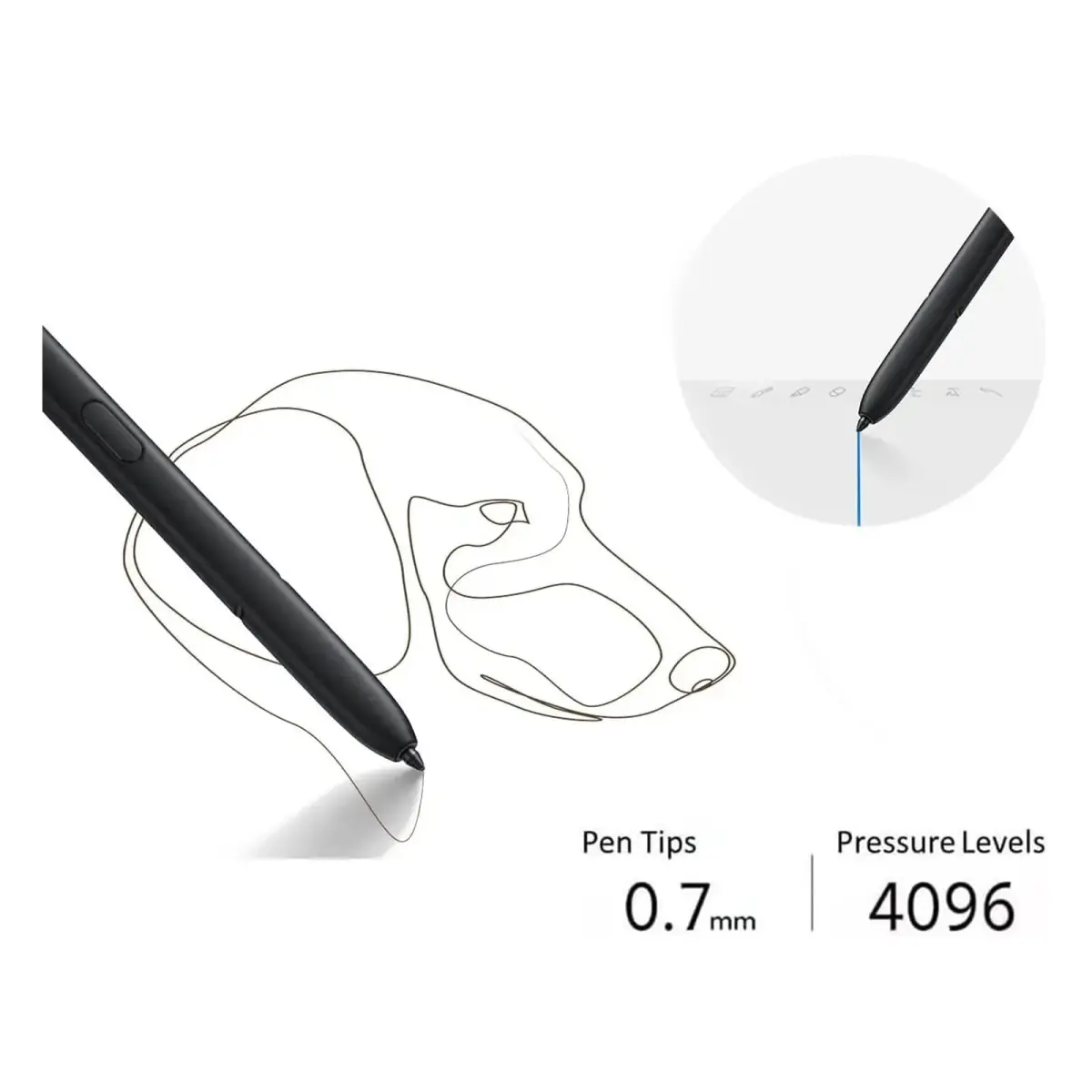 Peixiong S Pen for Samsung Galaxy S23 Ultra 5G Stylus Pen Replacement 8cm (0.3in) | 4096 Levels Pressure Sensitivity - view 5