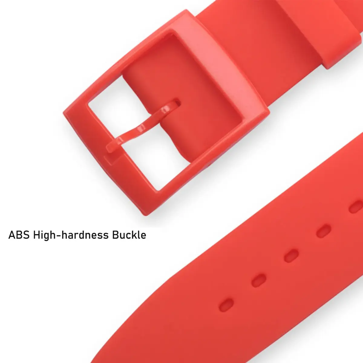 Lijinlan Red 17mm Silicone Replacement Watch Band for Swatch (19mm Lug Width) - Waterproof & Breathable - view 3
