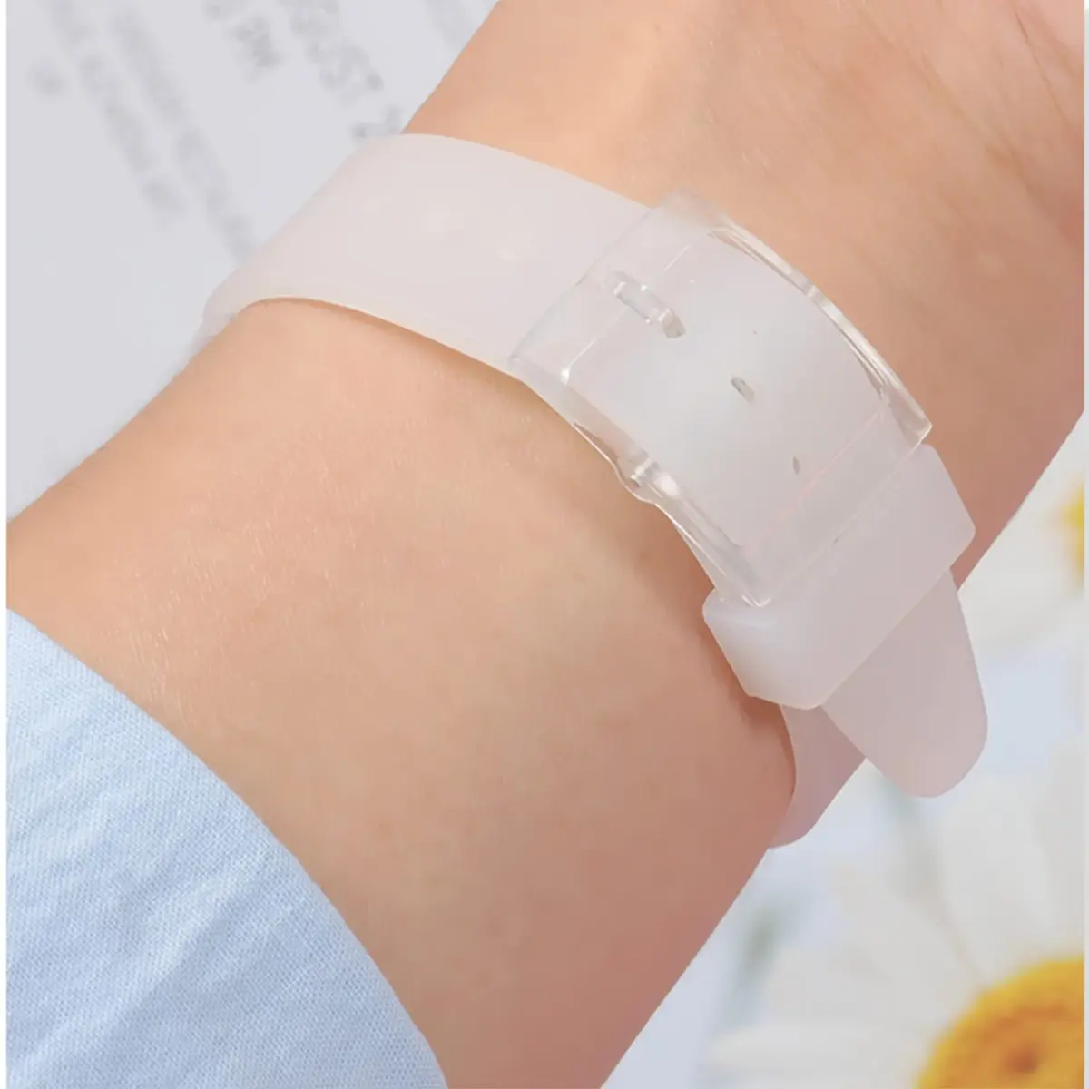 Lijinlan ClearWhite Silicone Replacement Watch Band for Swatch - 17mm Lug Width - view 2