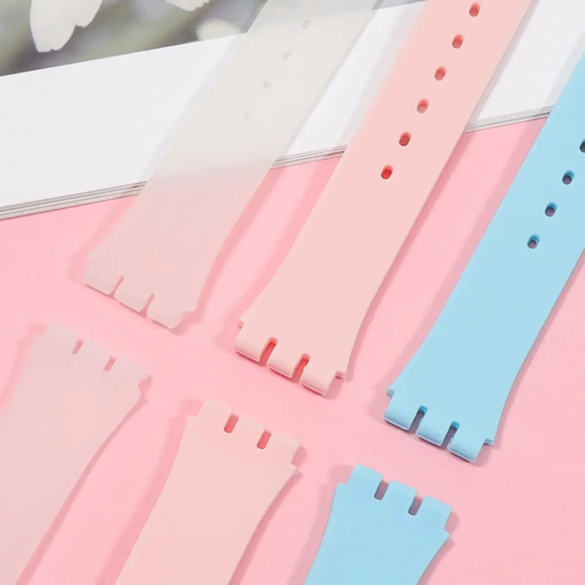 Lijinlan ClearWhite Silicone Replacement Watch Band for Swatch - 17mm Lug Width - view 4