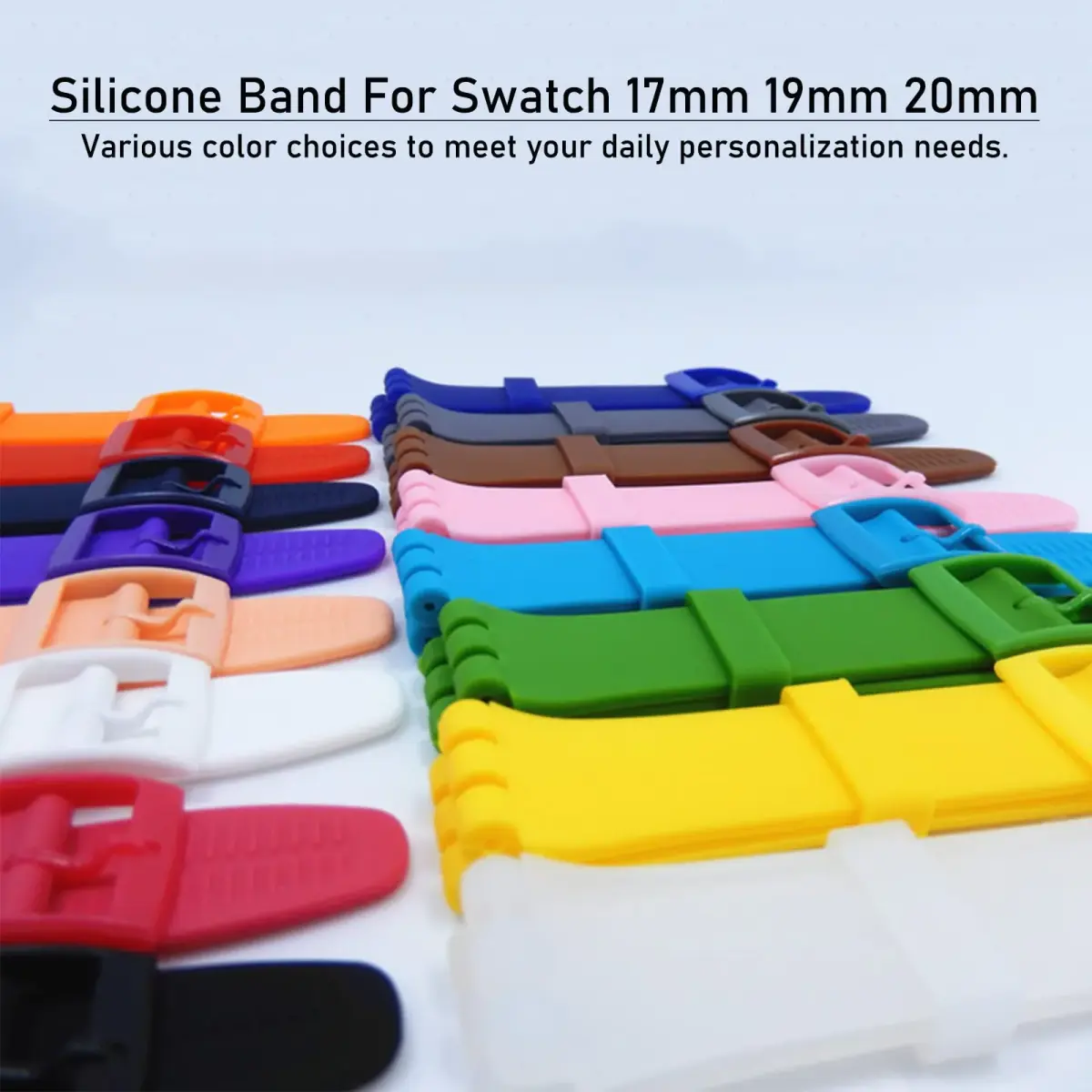 Lijinlan Replacement Silicone Watch Band for Swatch - Dark Blue, 17mm Lug Width - view 4