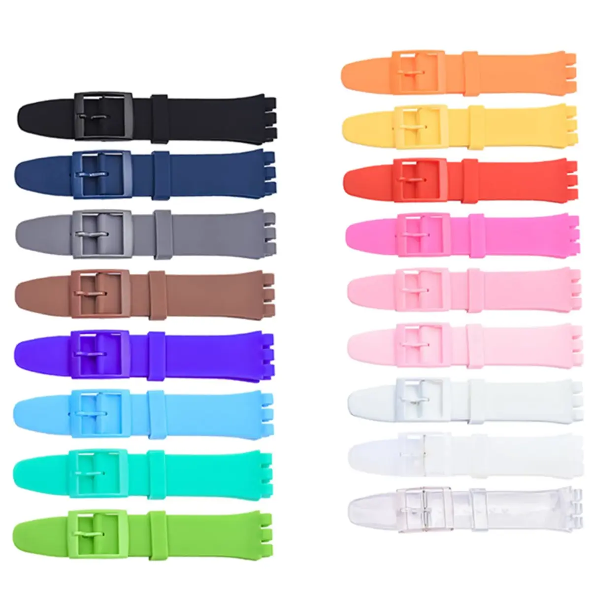Lijinlan Replacement Silicone Watch Band for Swatch - Hot Pink, 17mm Lug Width - view 3