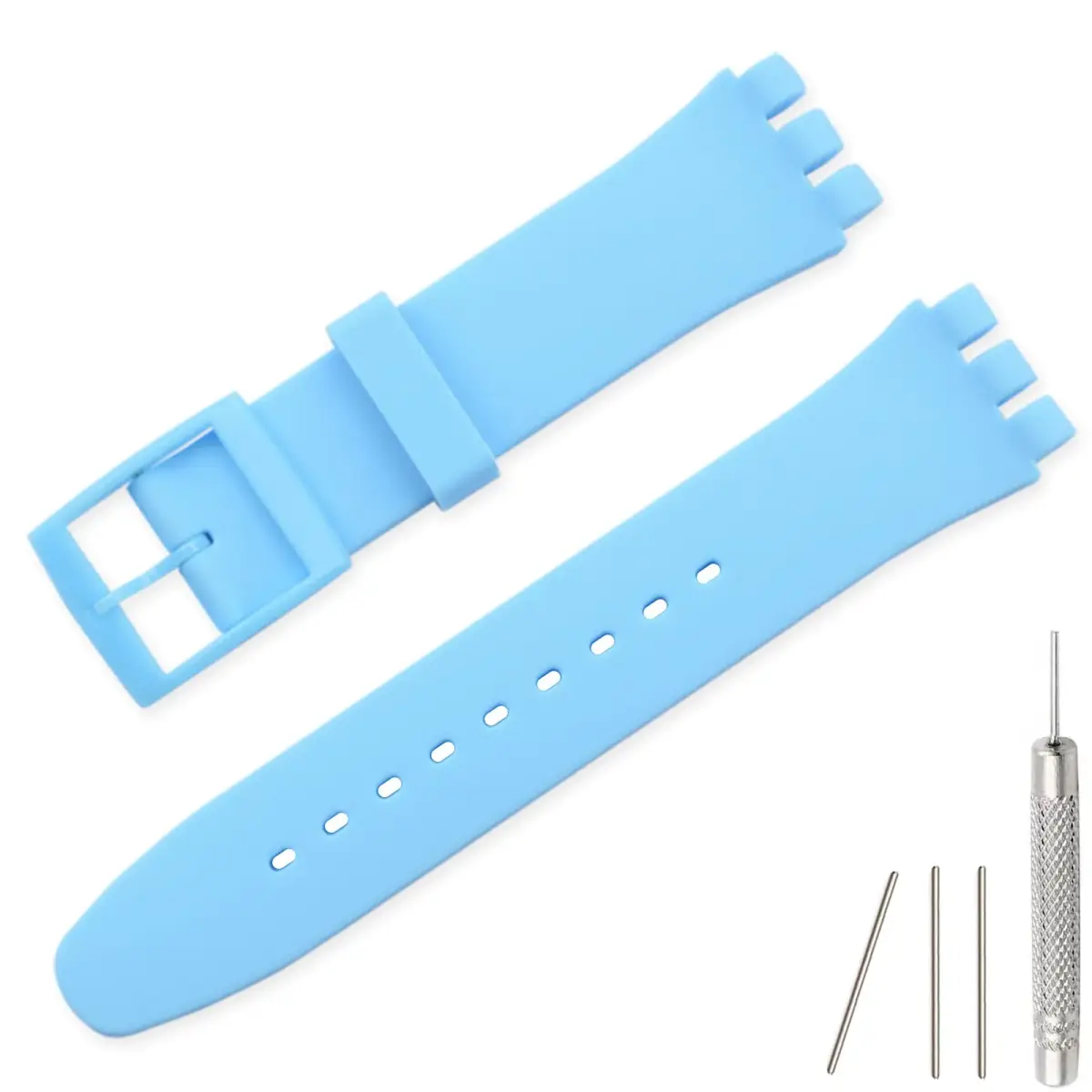 Lijinlan Replacement Silicone Band for Swatch 17mm Watch Strap | Waterproof & Breathable - main product image