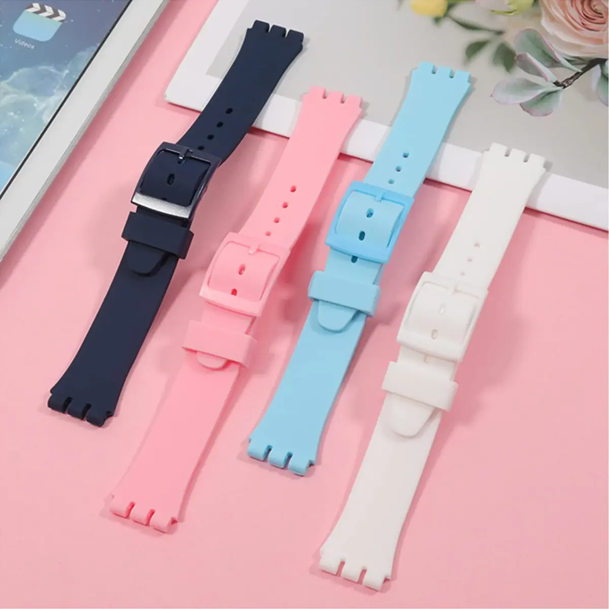 Lijinlan Replacement Silicone Band for Swatch 17mm Watch Strap | Waterproof & Breathable - view 5