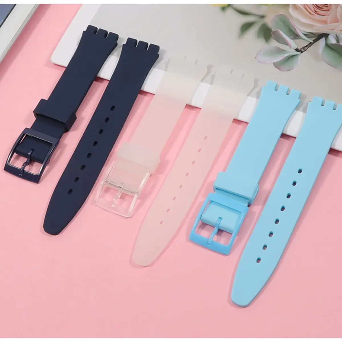 Lijinlan Replacement Silicone Band for Swatch 17mm Watch Strap | Waterproof & Breathable - view 3