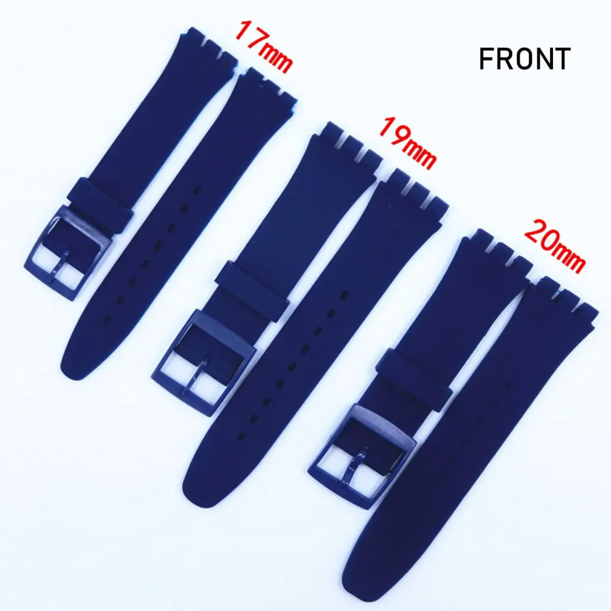 Lijinlan Navy Blue Silicone Replacement Watch Band for Swatch (19mm Lug Width) - view 2