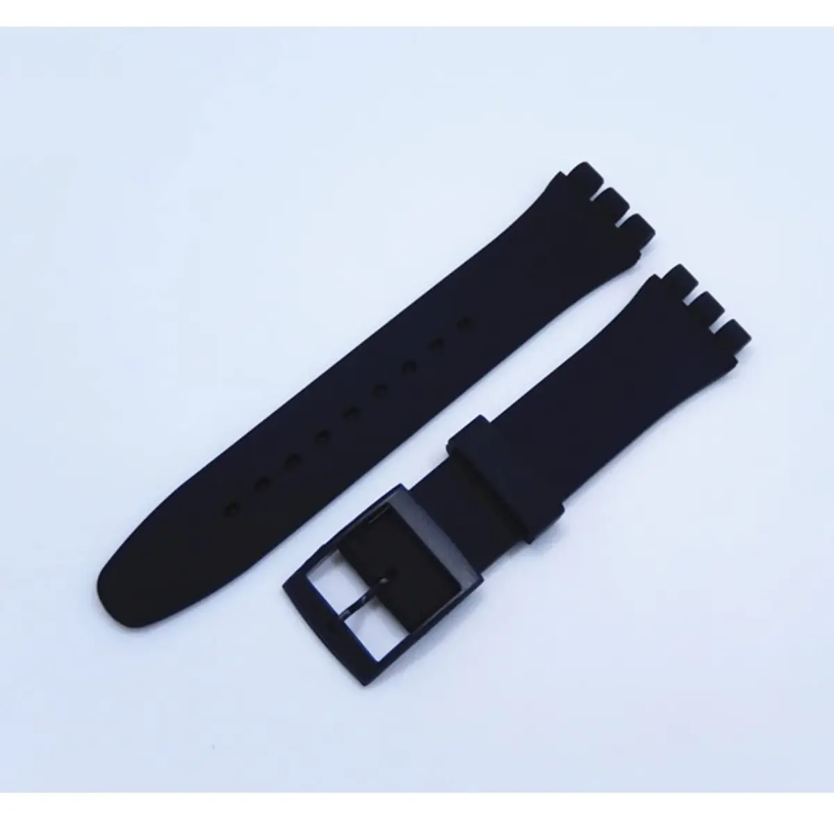 Lijinlan Replacement Black Silicone Band for Swatch Watches - 19mm Lug Width - view 2