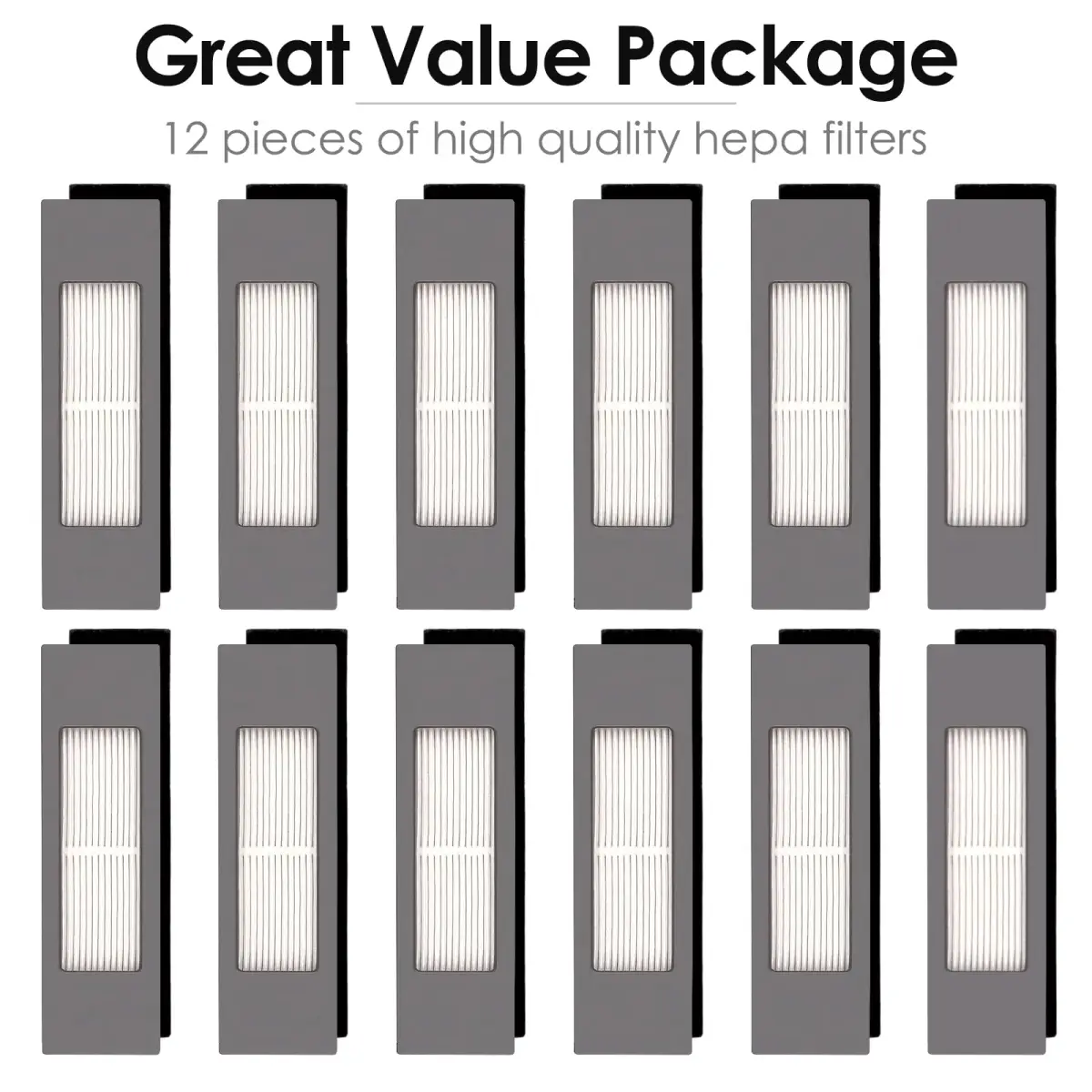 CHAIN PEAK N10 HEPA Filter 12 Pieces | Compatible with Ecovacs Deebot Ozmo Models - view 3